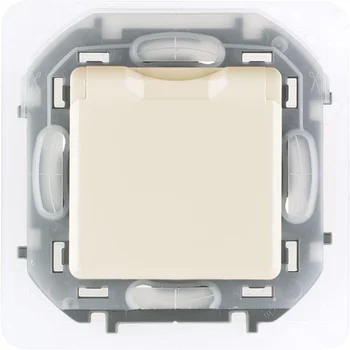 Розетка 1-м СП Inspiria 16А IP44 250В 2P+E защ. шторки с крышкой немецк. стандарт механизм сл. кость Розетка 1-м СП Inspiria 16А IP44 250В 2P+E защ. шторки с крышкой немецк. стандарт механизм сл. кость